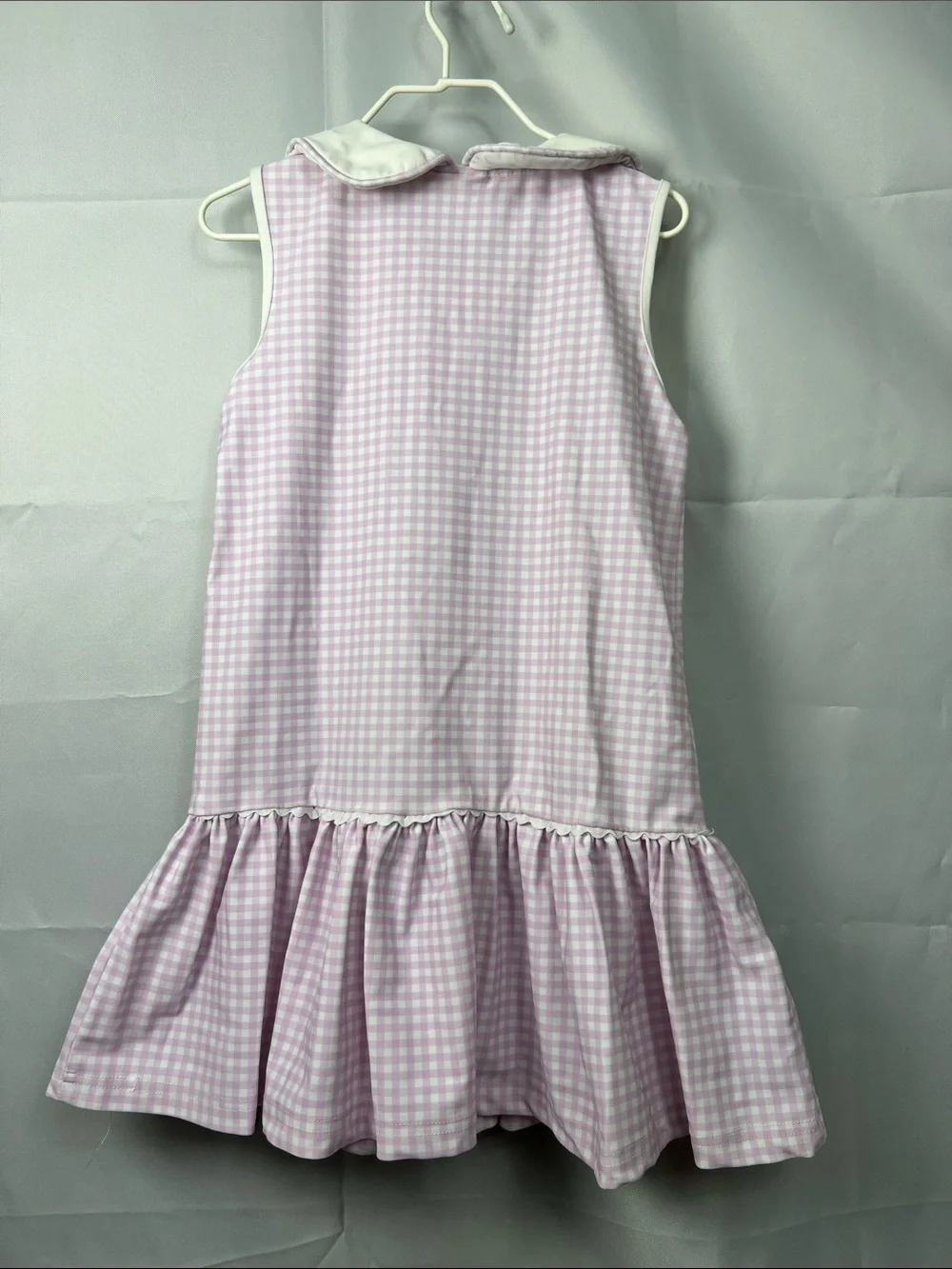 Stitchy Fish pink and white gingham performance dress size 4T